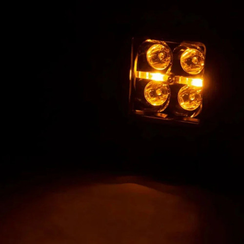 Rough Country 2 Inch Black Series LED Light Pods Spot Beam Square - Amber DRL | Universal