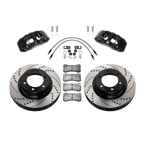 Wilwood Front Big Brake Kit w/Slotted & Drilled Rotors - Black Calipers | 2022-2026 Toyota Tundra