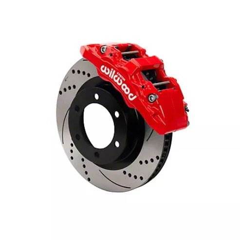 ◆DRT 氷柱◆ BIG BASS RED Vテール付き Wilwood Front Big Brake Kit w/Slotted & Drilled Rotors - Red
