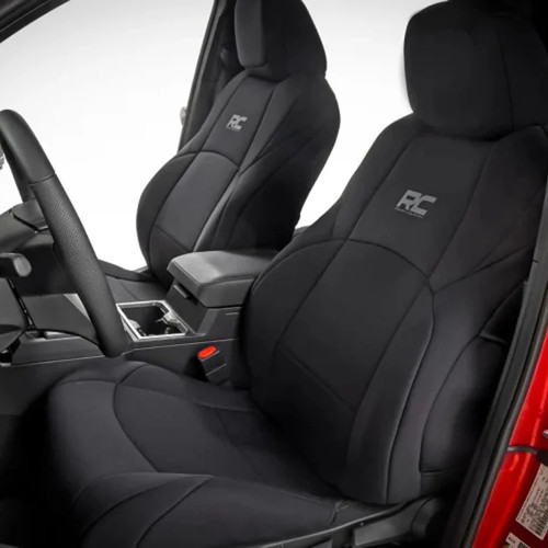 Rough Country Black Neoprene Seat Covers | 2024+ Toyota Tacoma Rough Country Black Neoprene Seat Covers | 2024+ Toyota Tacoma