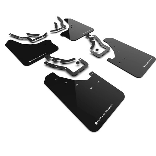 Rally Armor Black UR Mud Flaps w/White Logo | 2024+ Toyota Tacoma Rally Armor Black UR Mud Flaps w/White Logo | 2024+ Toyota Tacoma