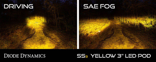 Diode Dynamics SS3 Stage Series 3" SAE/DOT Yellow Pro LED Pod (pair)