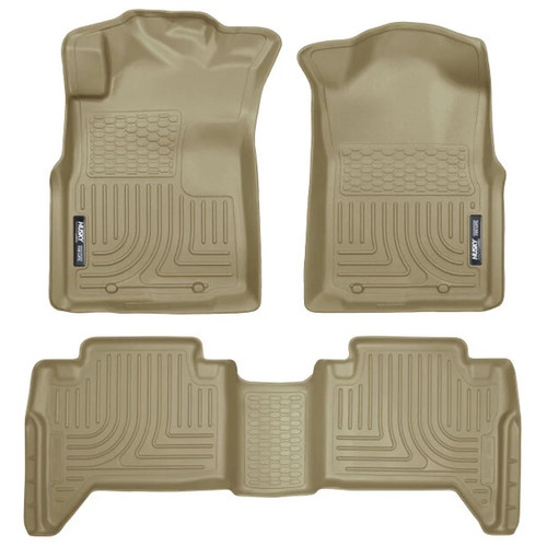 Husky Liners Weatherbeater Floor Liners Tan - Front & Rear | 2015-2005 Toyota Tacoma