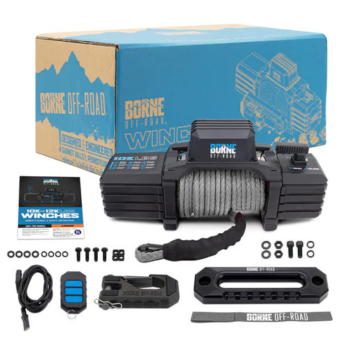 Borne Off-Road 10k 10,000lb Winch w/Grey Synthetic Rope