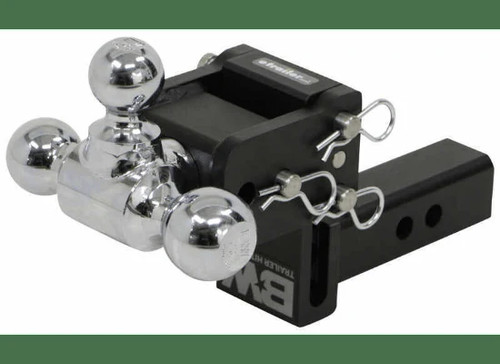 B&W Tow & Stow 3-Ball Mount 2" Hitch | 3" Drop / 3-1/2" Rise | 10K Black | (TS10047B)