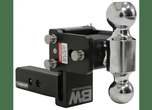 B&W Tow & Stow 2-Ball Mount 2" Hitch | 3" Drop / 3-1/2" Rise | 10K Black | (TS10033B)