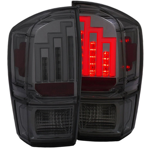 Anzo LED Tail Lights Smoked Lens w/Chrome Housing - 2023-2016 Toyota Tacoma (311282) Anzo LED Tail Lights Smoked Lens w/Chrome Housing - 2023-2016 Toyota Tacoma (311282)