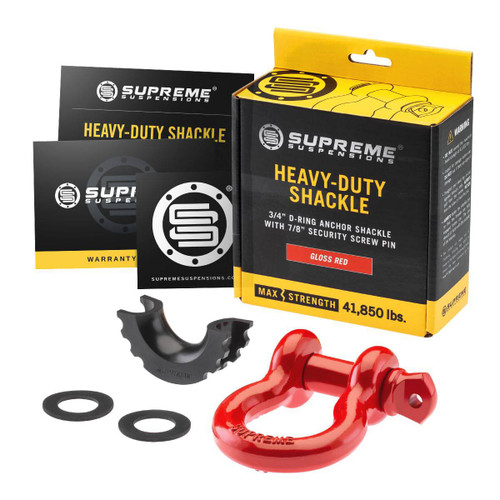 Supreme Suspensions 1pc. Universal 3/4" D-Ring Shackle Kit - Red | (UNVREVYG01R1)