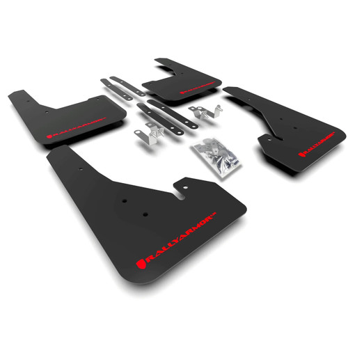 Rally Armor Black UR Mud Flaps w/Red Logo | 2019+ Toyota Corolla Hatchback Rally Armor Black UR Mud Flaps w/Red Logo | 2019+ Toyota Corolla Hatchback