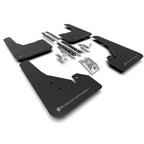 Rally Armor Black UR Mud Flaps w/Silver Logo | 2019+ Toyota Corolla Hatchback Rally Armor Black UR Mud Flaps w/Silver Logo | 2019+ Toyota Corolla Hatchback