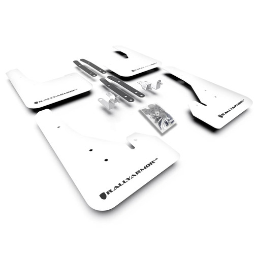 Rally Armor White UR Mud Flaps w/Black Logo | 2019+ Toyota Corolla Hatchback Rally Armor White UR Mud Flaps w/Black Logo | 2019+ Toyota Corolla Hatchback
