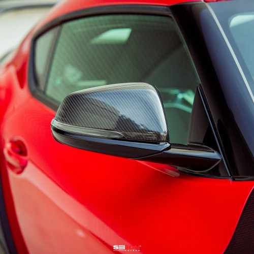 Seibon Carbon Fiber Mirror Caps | 2020+ Toyota Supra GR A90 Seibon Carbon Fiber Mirror Caps | 2020+ Toyota Supra GR A90