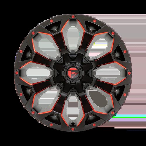 Fuel Assault Wheels Matte Black Red Milled D787 | 2022-2026 Toyota Tundra (Multiple Size Options)