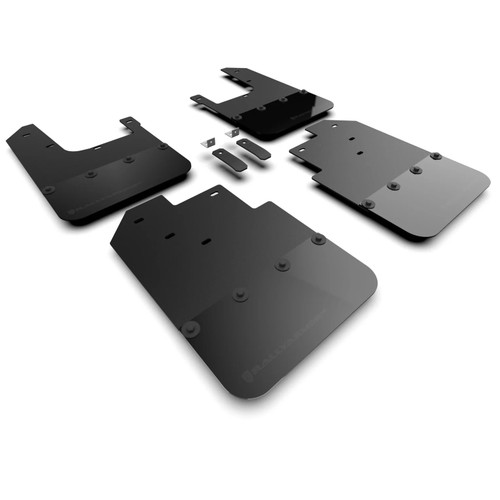 Rally Armor Black Mud Flaps w/ Metallic Black Grey Logo | 2016-2023 Toyota Tacoma Rally Armor Black Mud Flaps w/ Metallic Black Grey Logo | 2016-2023 Toyota Tacoma