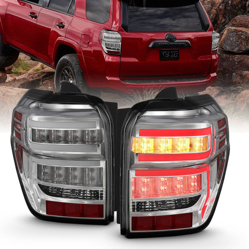 ANZO Rear Tail Light Chrome Housing Clear Lens | 2014-2023 Toyota 4Runner (311313)