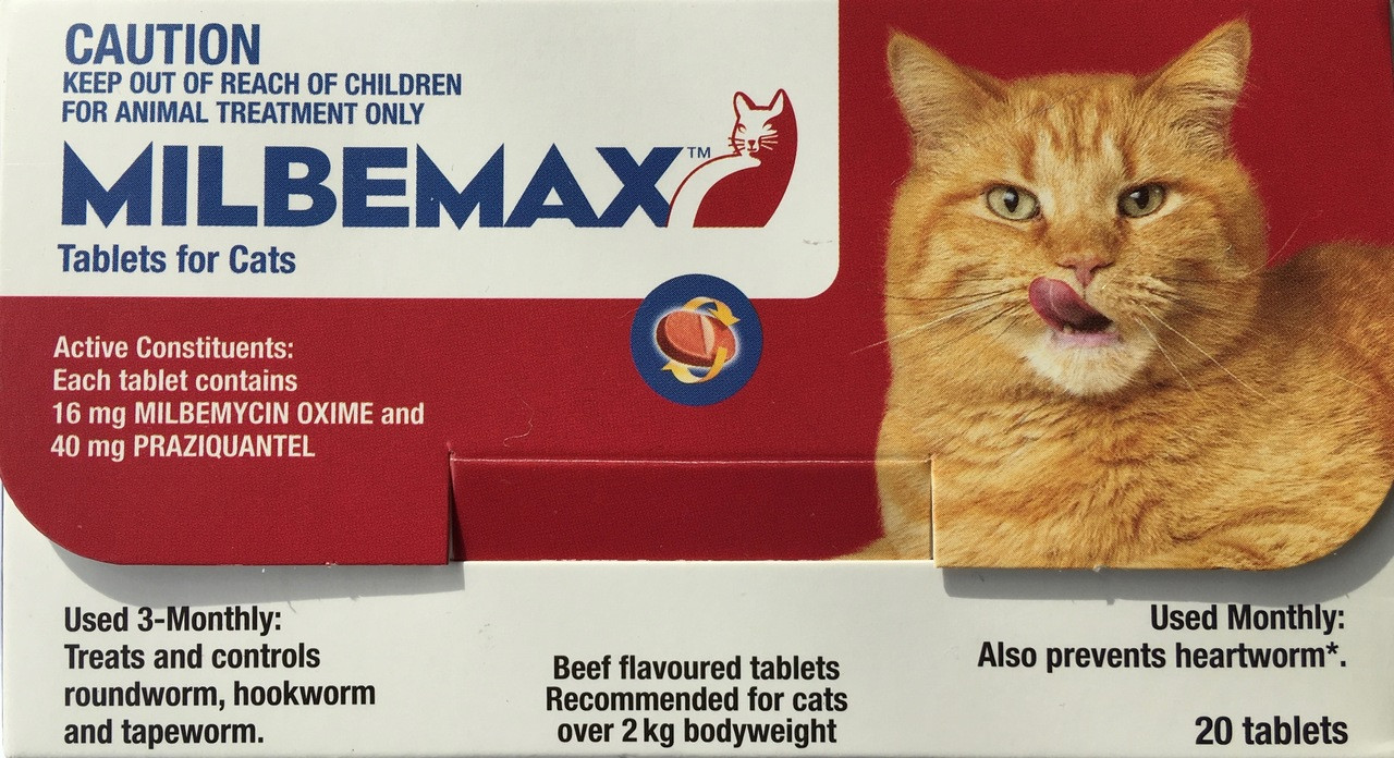 Milbemax for Cats 2-8kg (Per tablet) Willowbark Veterinary Pharmacy