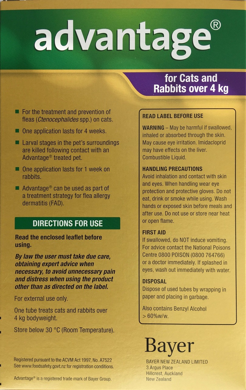 Advantage Spot-On Flea Control for Large Cats (4kg+)