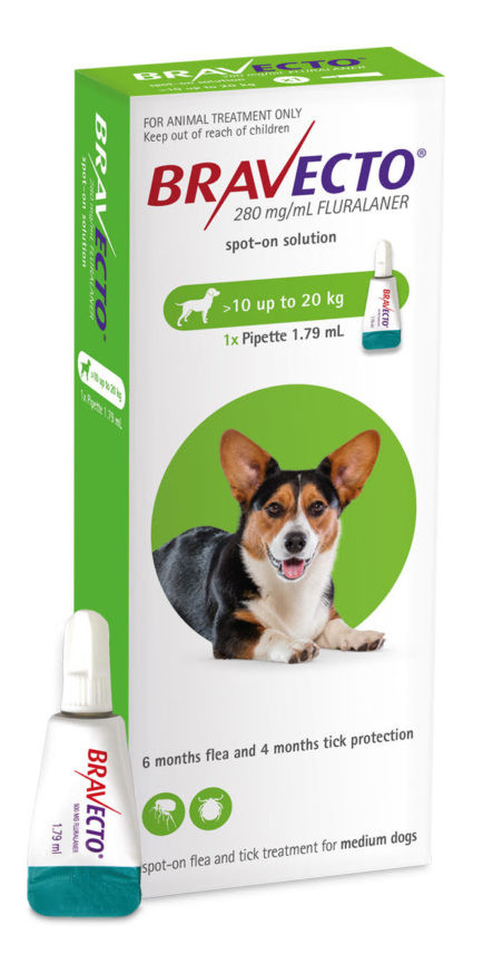 Bravecto Spot-On for Medium Dogs: 10-20kg