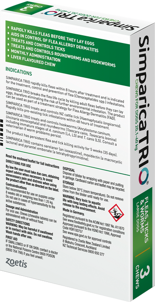 Simparica Trio Tablets Large dog (20.1-40kg) - 3 Pack