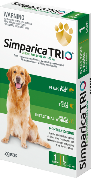 Simparica Trio for Large Dogs (20.1–40 kg)