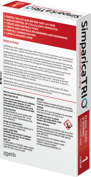 Simparica Trio Tablets XL dog (40.1-60kg) - Single