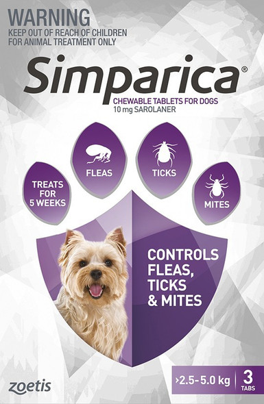 Simparica chewable for small dogs 2.5-5kg