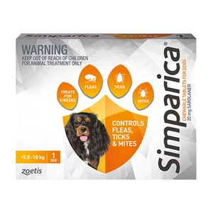 Simparica chewable for medium dogs 5.1–10 kg
