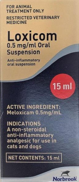 Loxicom Oral Suspension 0.5 mg/mL – 15 ml (Dogs & Cats)