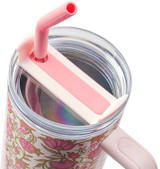 Be Still and Know Pink Spring Floral 40 Oz Tumbler with Straw - Psalm 46:10