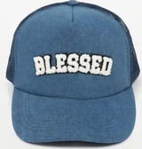 Blessed Chenille Patch Denim Mesh Back Hat