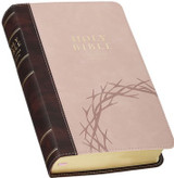 Espresso and Pink Faux Leather Giant Print King James Version Bible with Thumb Index
