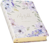 Lavender Floral Faux Leather Giant Print Full-size King James Version Bible with Thumb Index
