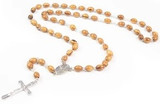 Holy Land Olive Wood Rosary with Crucifix and Confirmation Medal