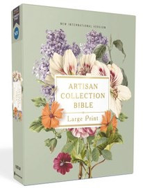 NIV Artisan Collection Bible Large Print--soft leather-look sage floral