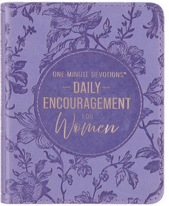 One-Minute Devotions®: Daily Encouragement for Women Purple Floral Faux Leather Devotional