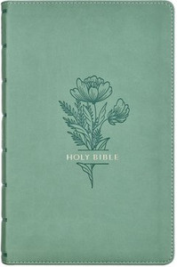 Teal Floral Faux Leather Giant Print Standard-size King James Version Bible with Thumb Index