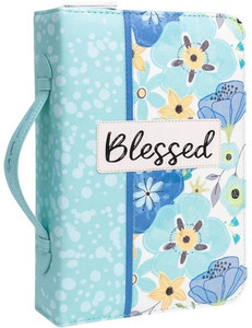Bible Cover: Blessed, Teal/Blue