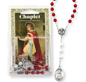 St. Philomena Chaplet - 6mm Red and White Glass Beads