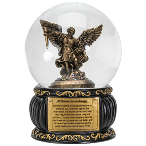 St.Michael Water Globe with the Prayer Message