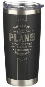 The Plans Black Stainless Steel Travel Tumbler - Jeremiah 29:11