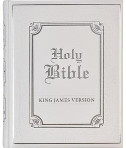 White Faux Leather King James Version Family Bible