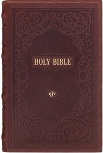 Chestnut Brown Full-grain Leather Giant Print Standard-size King James Version Bible with Thumb Index