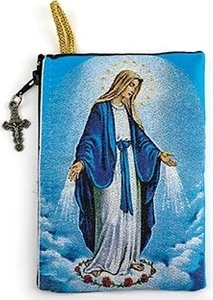 Our Lady of Grace & Miraculous Medal Rosary Pouch