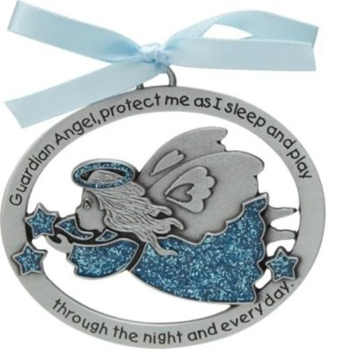Baby Boy Guardian Angel Crib Medal