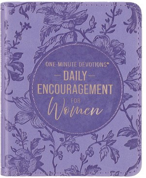 One-Minute Devotions®: Daily Encouragement for Women Purple Floral Faux Leather Devotional