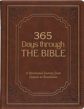 365 Days through the Bible Chestnut Brown Faux Leather Daily Devotional