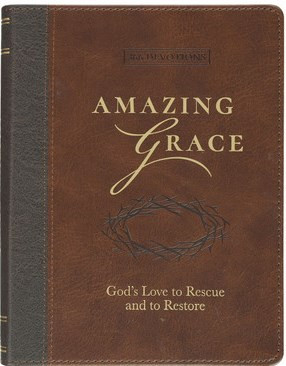 Amazing Grace Two-Tone Brown Faux Leather Daily Devotional