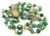 MatteStone Rosary Necklace with Green Pearl Beads Miraculous Medaland Cross