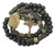 Antique Bronze Metal Rugged Paracord Rosary Necklace Black Matte Prayer Beads with Saint Medal and Crucifix Cross