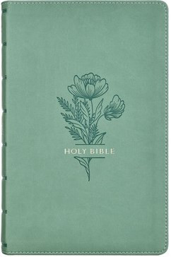 Teal Floral Faux Leather Giant Print Standard-size King James Version Bible with Thumb Index